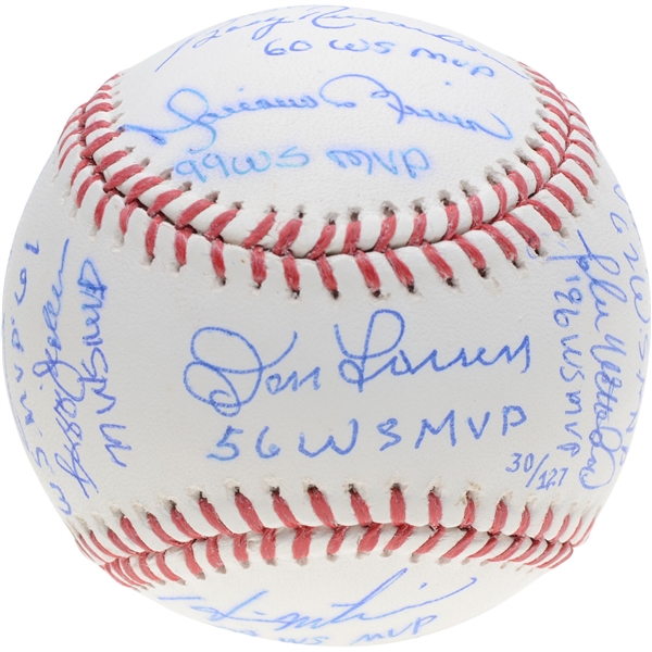 New York Yankees Autographed World Series MVPs Baseball with Multiple Inscriptions - Limited Edition of 127
