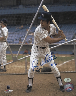 Roy White #6 New York Yankees Autographed 8x10 Raw Batting Color Photo