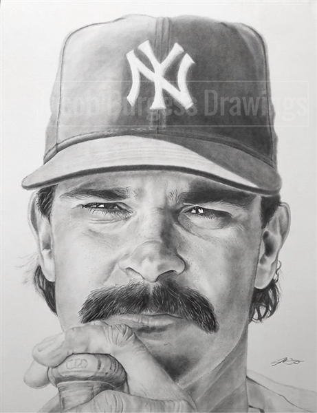 New York Yankees 11x14 Don Mattingly Fine Art Lithograph Limited Edition 28/300 By Artist Jacob Burgess