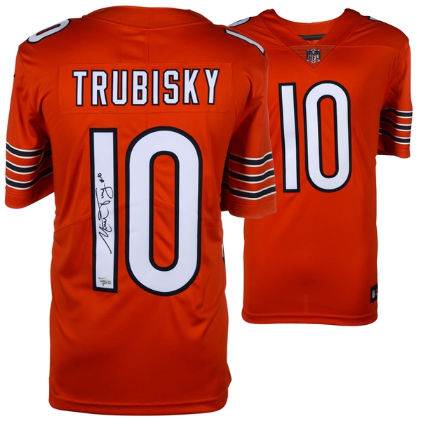 Mitchell Trubisky Chicago Bears Autographed Nike Orange Limited Jersey