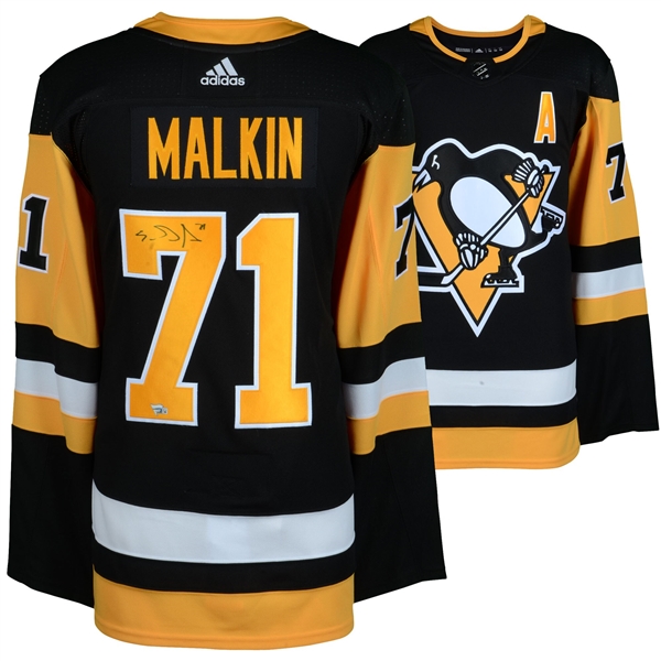 Evgeni Malkin Pittsburgh Penguins Autographed Gold Adidas Authentic Jersey
