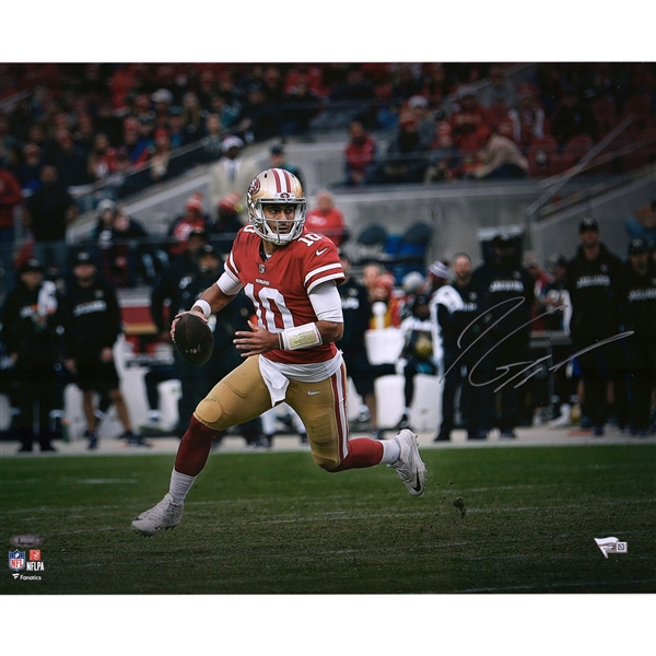 Jimmy Garoppolo San Francisco 49ers Autographed 16" x 20" Rollout Photograph