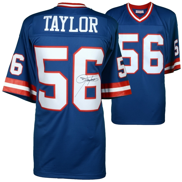 Lawrence Taylor New York Giants Autographed Mitchell & Ness Blue Replica Jersey