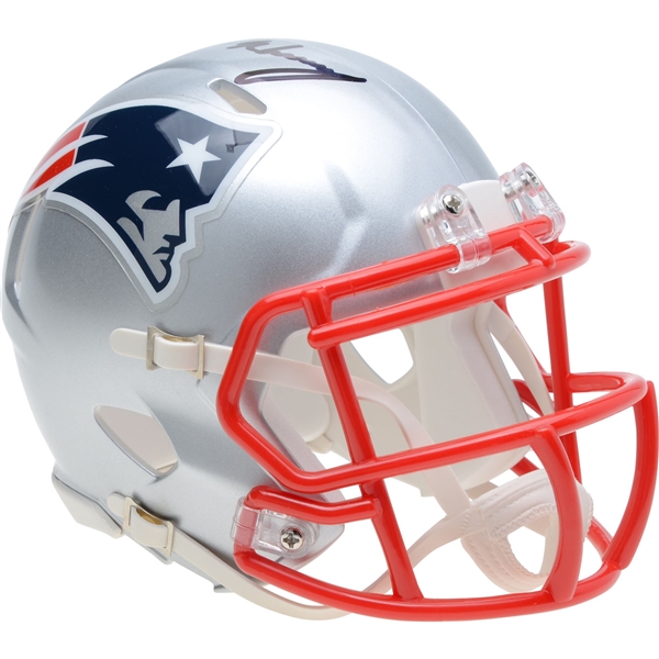 NKeal Harry New England Patriots Autographed Riddell Speed Mini Helmet