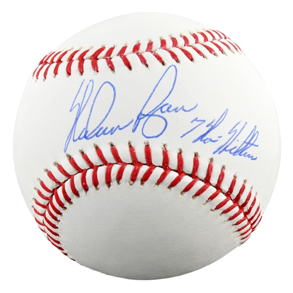 Nolan Ryan Autographed Baseball with "7 No-Hitters" Inscription