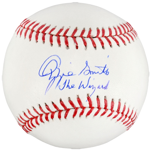 Rawlings Ozzie Smith St. Louis Cardinals Autographed Baseball with "The Wizard" Inscription