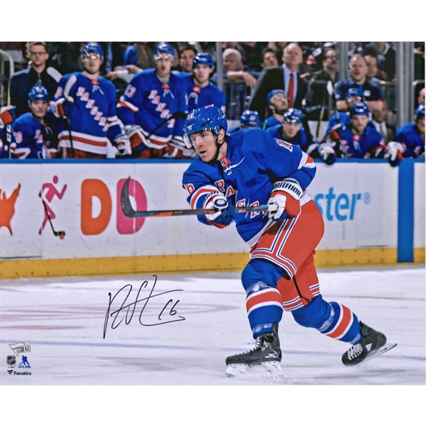 Ryan Strome New York Rangers Autographed 16" x 20" Blue Jersey Shooting Photograph