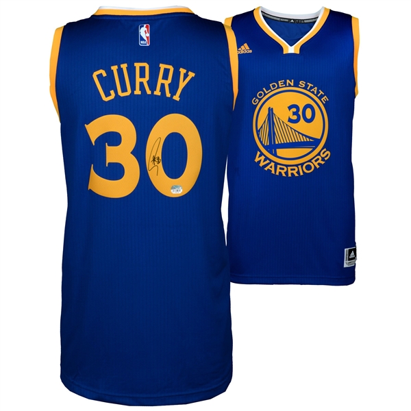 Stephen Curry Golden State Warriors Autographed Adidas Swingman Blue Jersey