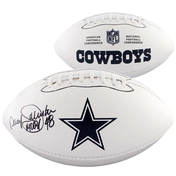 Daryl Johnston Dallas Cowboys Autographed White Panel Football with "Moose" Inscription