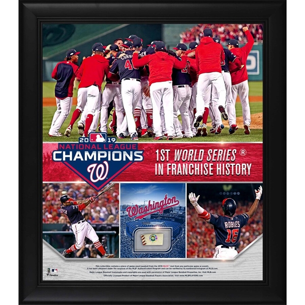Washington Nationals Framed 15" x 17" 2019 National League Champions Collage with a Piece of NLCS Game-Used Baseball - Limited Edition of 219