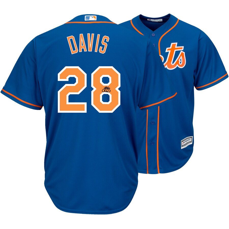 Lot Detail - J.D. Davis New York Mets Autographed Blue Replica Jersey
