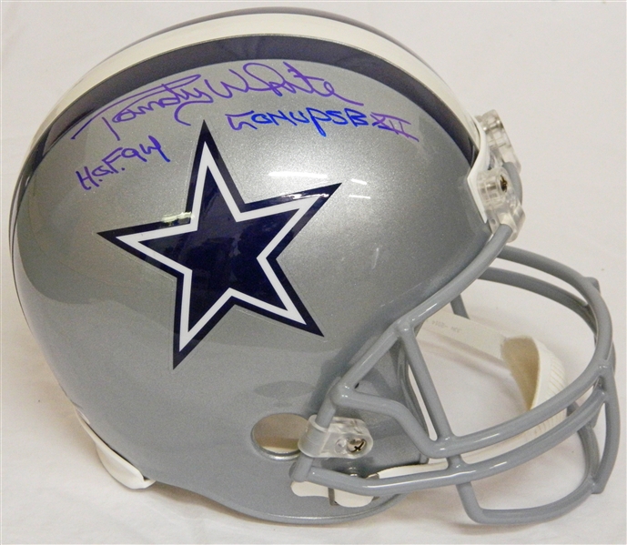 Randy White Signed Cowboys Riddell Full-Size Replica Helmet w/HOF 94, Co-MVP SB XII