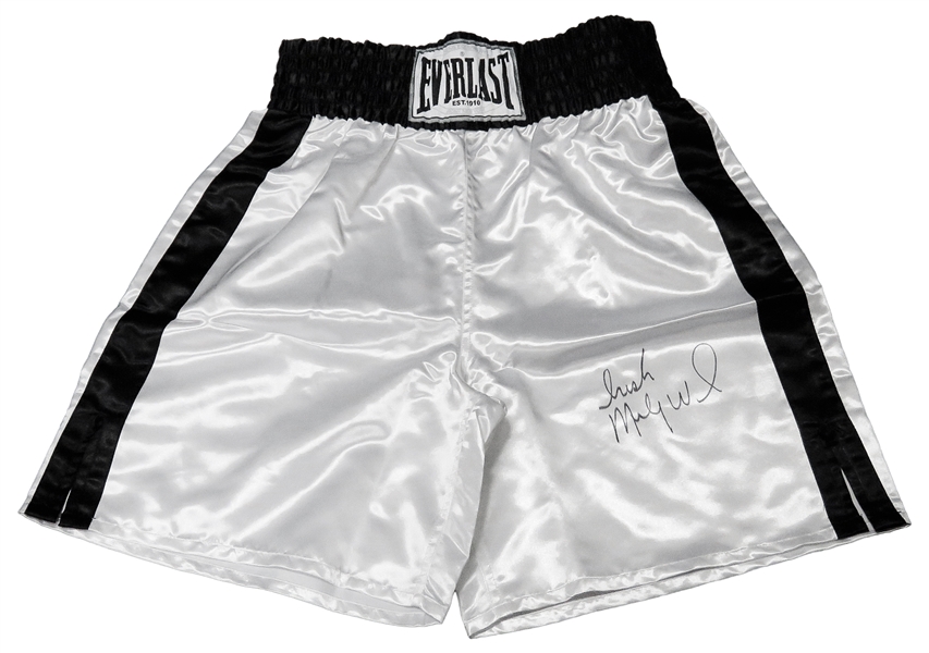 Micky Ward Signed Everlast White Boxing Trunks w/Irish