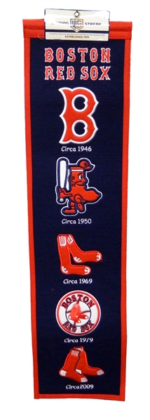 Boston Red Sox 8x32 Embroidered Genuine Wool MLB Team Heritage Banner Pennant