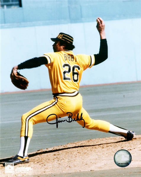 Jim Bibby Signed Pittsburgh Pirates Pitching Action 8x10 Photo