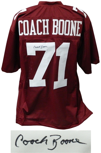 Coach Herman Boone Signed Maroon Throwback Custom Football Jersey - Remember The Titans