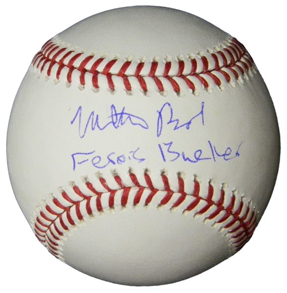 Matthew Broderick Signed Rawlings Official MLB Baseball w/Ferris Bueller
