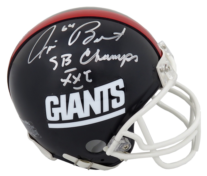 Jim Burt Signed New York Giants Throwback Riddell Mini Helmet w/SB XXI Champs