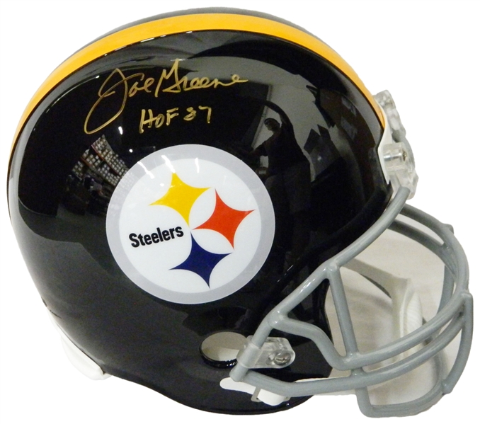 Joe Greene Signed Pittsburgh Steelers Throwback Riddell Full Size Replica Helmet w/HOF87