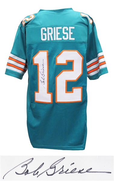 Miami Dolphins Bob Griese Signed Teal Throwback Custom Football Jersey