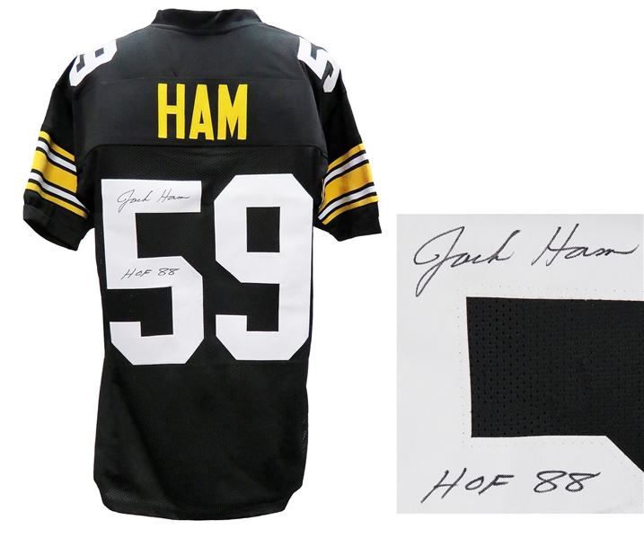 Pittsburgh Steelers Jack Ham Signed Black Throwback Custom Football Jersey w/HOF88