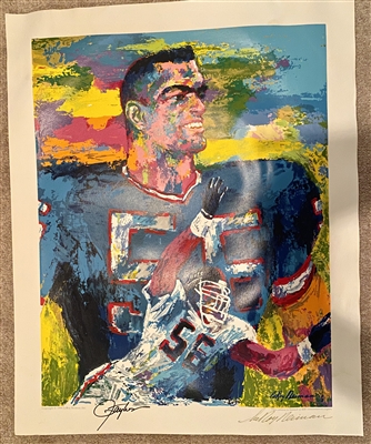 New York Giants LAWRENCE TAYLOR" FINE ART SERIGRAPH SIGNED BY TAYLOR AND LEROY NEIMAN LE