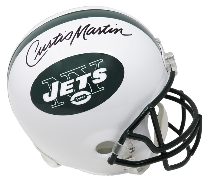 Curtis Martin Signed New York Jets Riddell Full Size Replica Helmet
