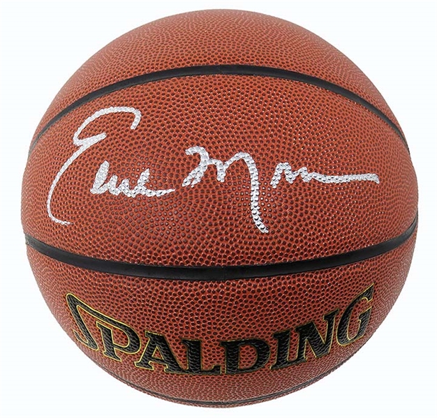 New York Knicks Earl Monroe Signed Spalding NBA Indoor/Outdoor Basketball
