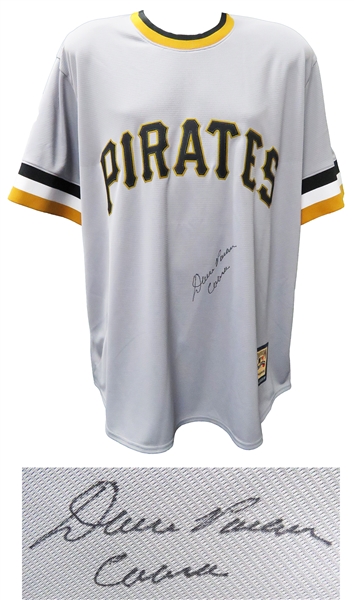 Dave Parker Signed Pittsburgh Pirates Grey Throwback Cooperstown Collection Majestic Replica Baseball Jersey w/Cobra