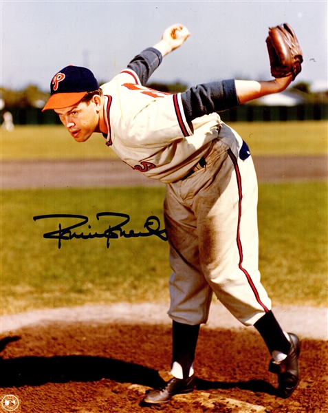Robin Roberts Signed Philadelphia Phillies Pitching Wind Up 8x10 Photo