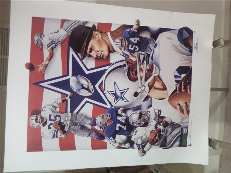 Dallas Cowboys Americas Team Fine Art lithograph Signed By The Artist Steve Parson 