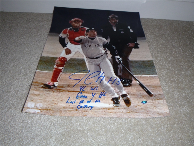 New York Yankees Jim Leyritz Signed 11x14 photo 96 WS Game 4 The Last HR Of The Century 