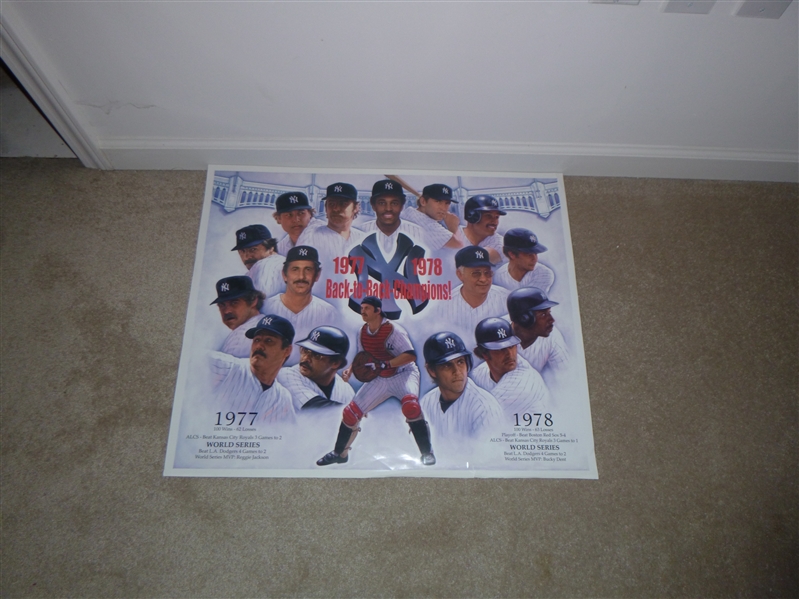 New York Yankees "Back To Back Champs" 1977-78 Fine Art Lithograph By Artist Doo S. Oh