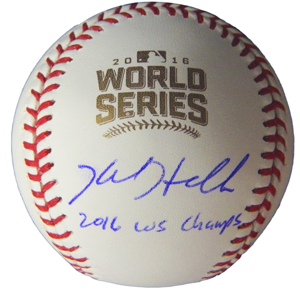 Kyle Hendricks Signed Rawlings Official 2016 World Series Baseball w/2016 WS Champs