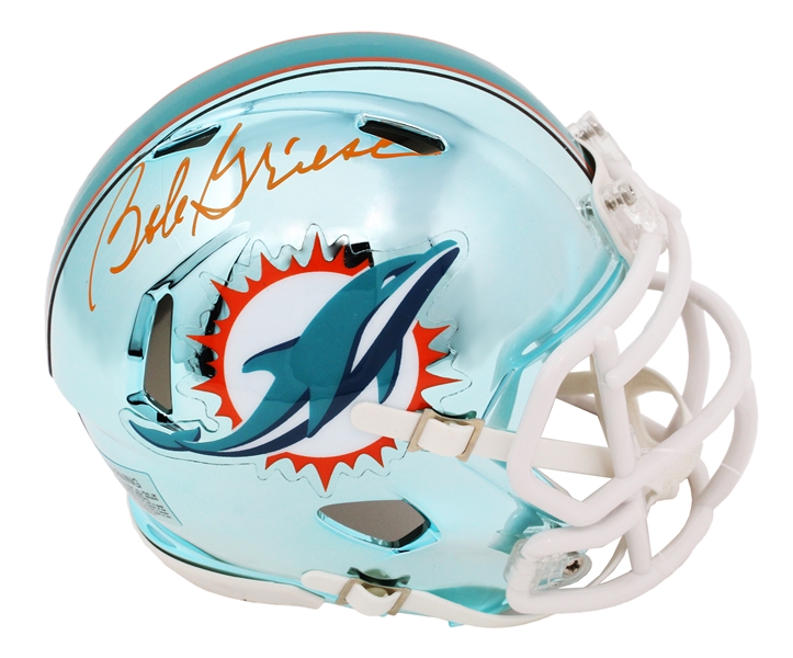 Bob Griese Signed Miami Dolphins Chrome Riddell Speed Mini Helmet