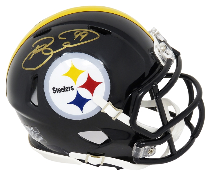 Brett Keisel Signed Pittsburgh Steelers Riddell Speed Mini Helmet