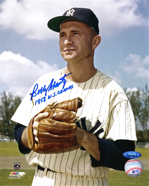 Bobby Shantz Signed Yankees 8x10 Photo w/1958 WS Champs