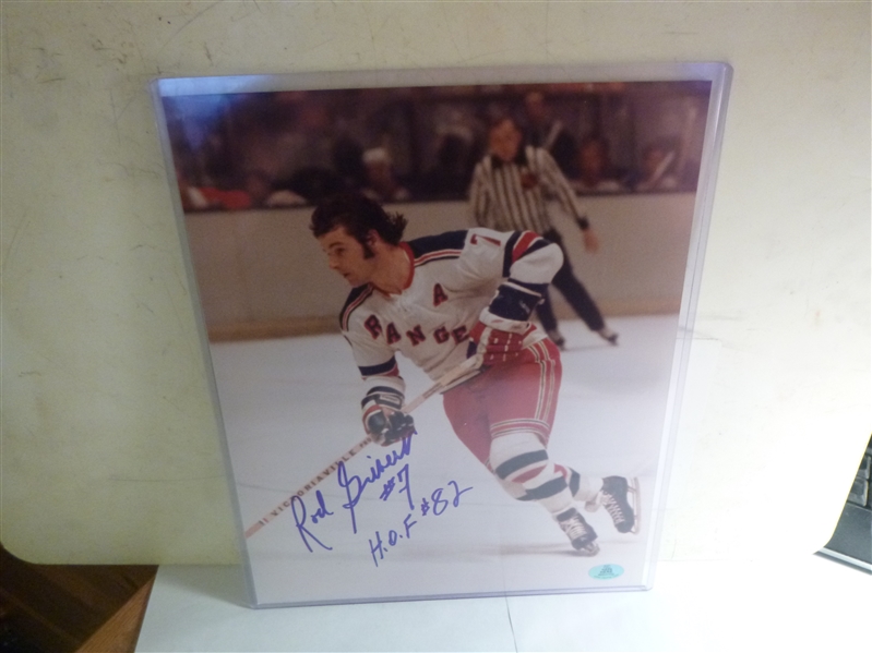 New York Rangers Rod Gilbert Signed 8x10 Photo #7 HOF 82 Inscriptions - Wish You Were Here Hologram