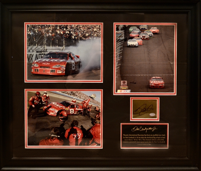 Nascar Dale Earnhardt Jr Signed Photo Collage Limited Edition 225/408 Framed