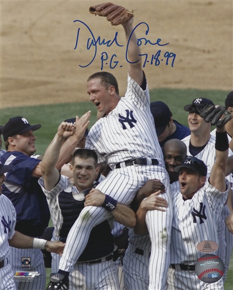 New York Yankees David Cone Signed 8x10 Photo With Inscription PG 7-18-99