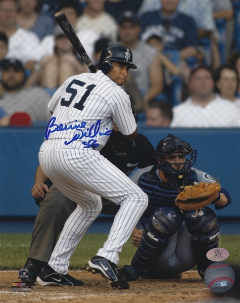 New York Yankees Bernie Williams Signed 8x10 Photo TO BENEFIT Elmwood Park PBA