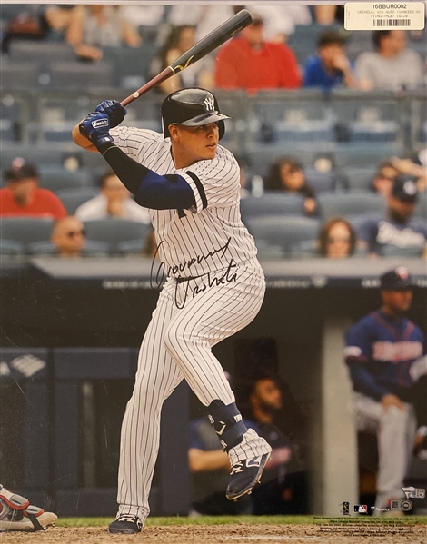 New York Yankees Gio Urshela Signed 16x20 Photo to benefit the NEVER BACK DOWN Foundation