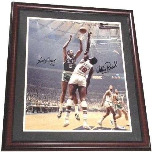 Bill Russell & Willis Reed Signed Framed 20x24 Photo Celtics Knicks Auto PSA/DNA