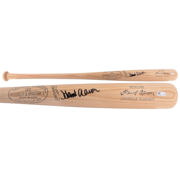 Hank Aaron Atlanta Braves Autographed Louisville Slugger Game Model Bat