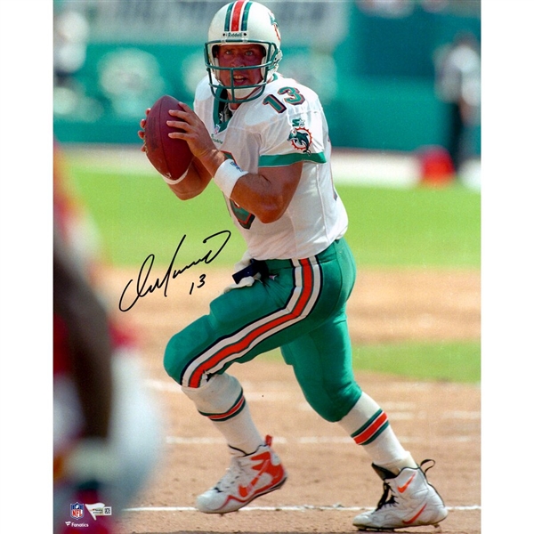 Dan Marino Miami Dolphins Autographed 16" x 20" Vertical Passing Photograph