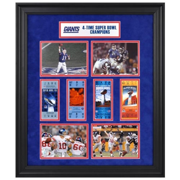 New York Giants Framed Super Bowl Ticket Collage-Limited Edition of 1000