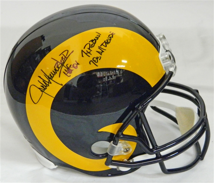 Jack Youngblood Signed LA Rams T/B Riddell Full-Size Replica Helmet w/HOF01, 7x Pro Bowl, 70s All Decade