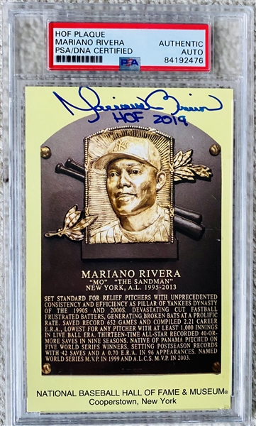 Mariano Rivera Hall Of Fame Signed Card, PSA Authenticated 