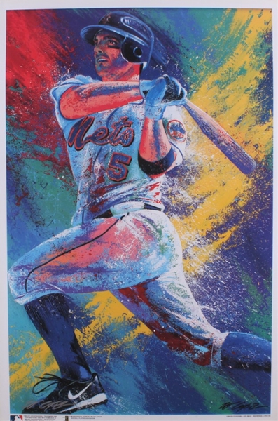 New York Mets David Wright Lithograph Signed By Artist Bill Lopa