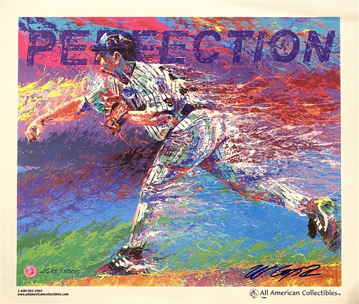 New York Yankees David Cone Perfection Lithograph Signed By The Artist Bill Lopa Limited Edition